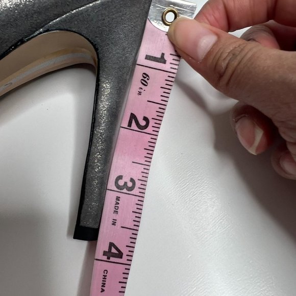 Sam Edelman Hazel Gray Glittered Metallic Satin Pointed Toe Pumps Size‎ 6 - Picture 9 of 11